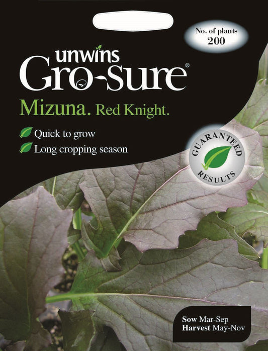Unwins Mizuna Red Knight F1 200 Seeds