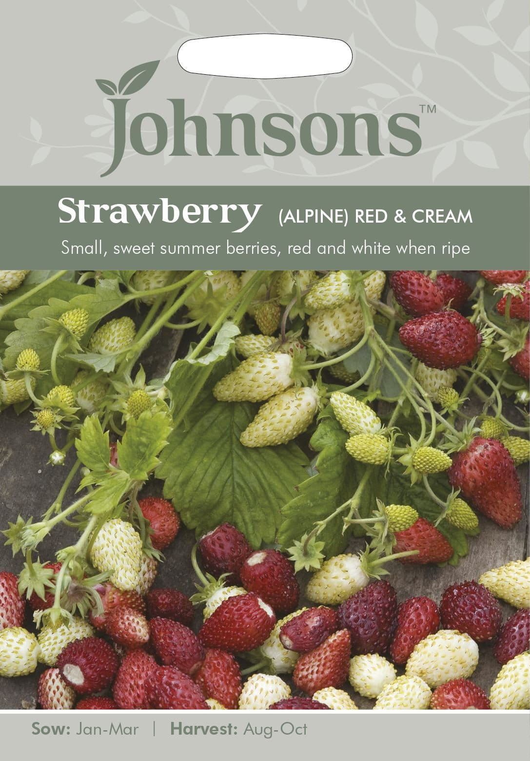 Johnsons Alpine Strawberry Red & Cream 150 Seeds
