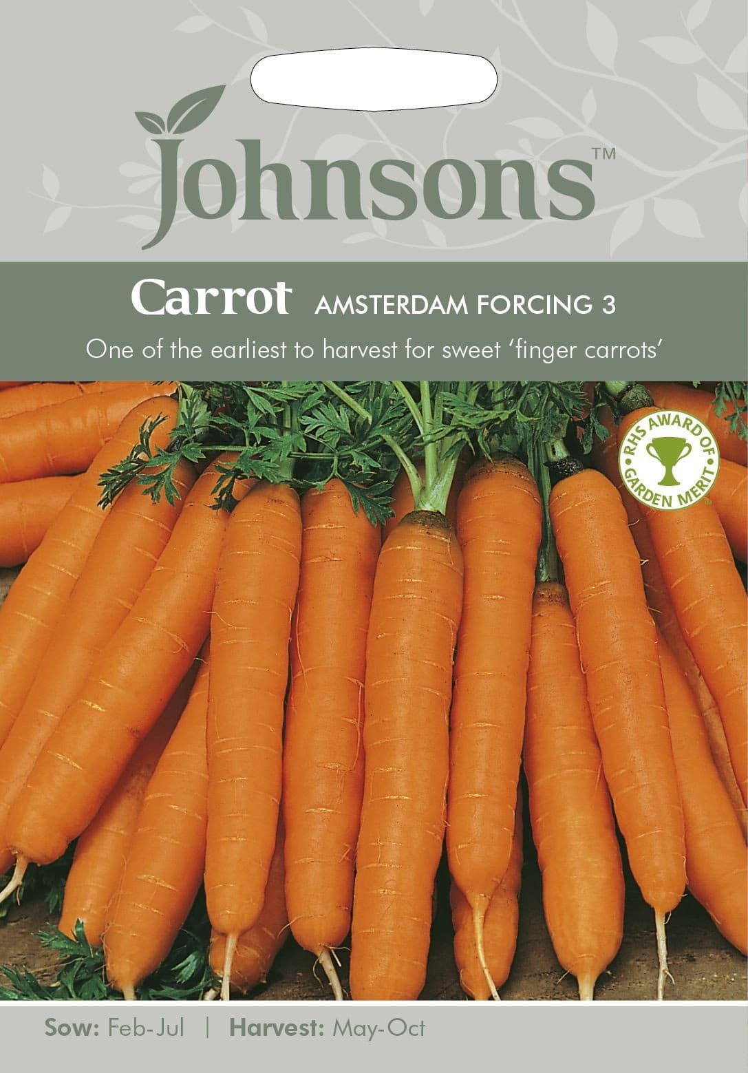 Johnsons Carrot Amsterdam forcing 3 2000 Seeds