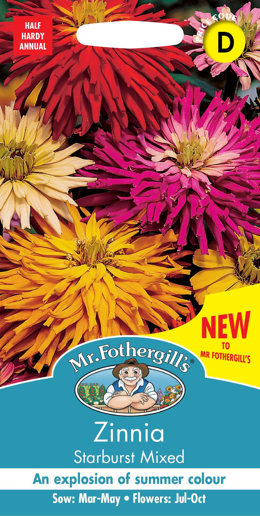 Mr Fothergills - Flower - Zinnia - Starburst Mixed - 75 Seeds