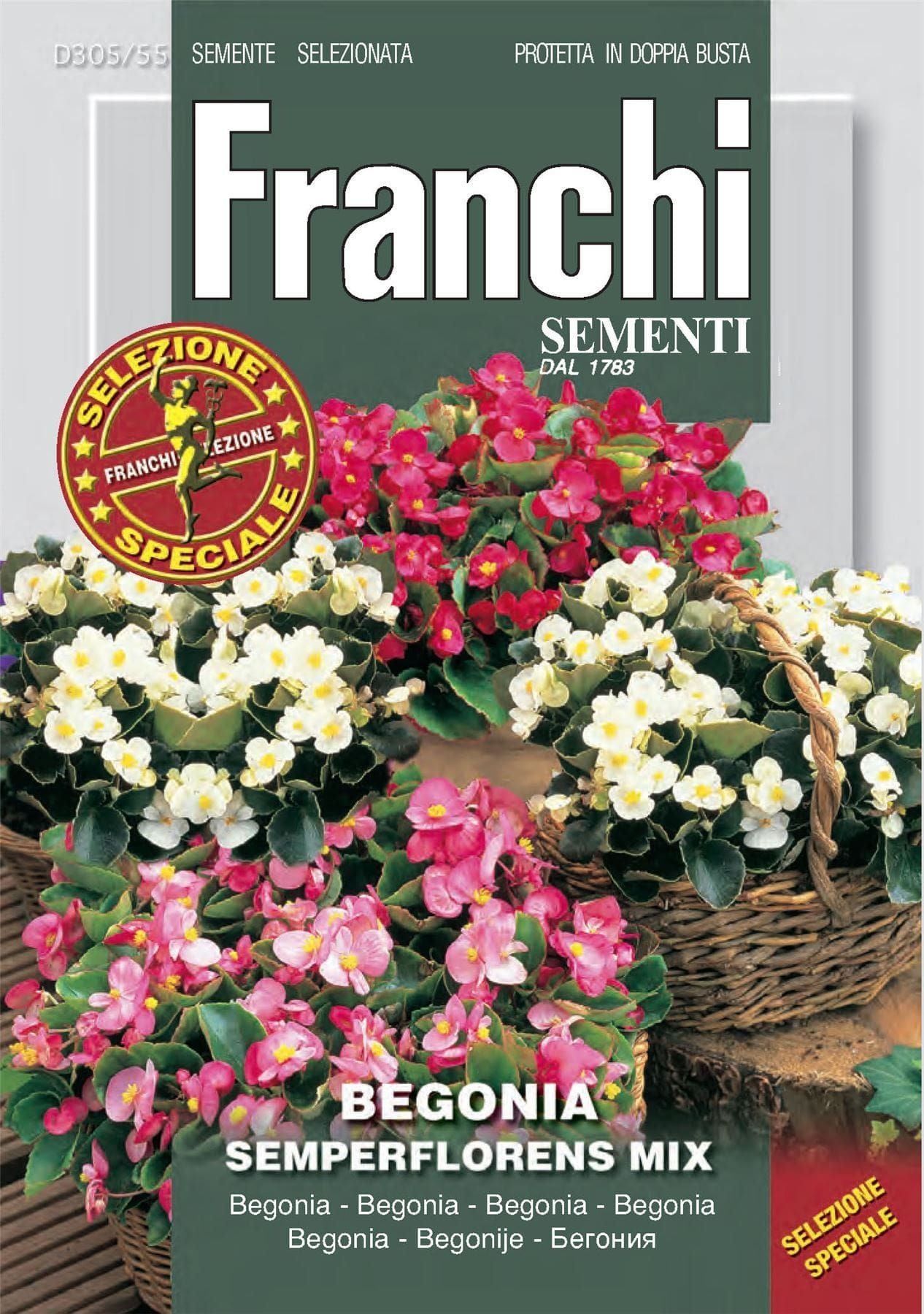 Franchi Seeds of Italy - Flower - FDBF_S 305-55 - Begonia semperflorens Mix - Seeds