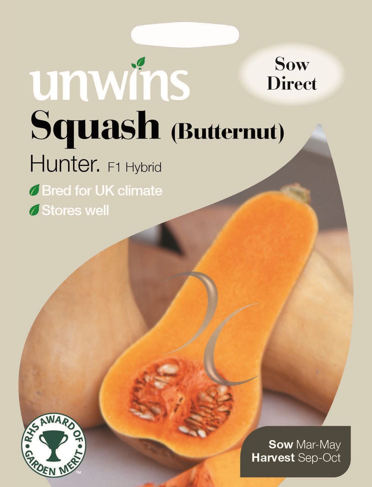 Unwins Squash (Butternut) Hunter F1 10 Seeds
