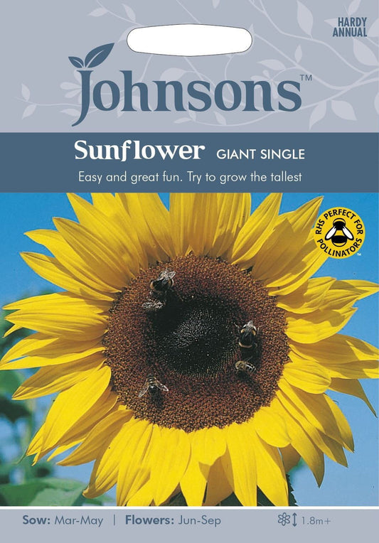 Johnsons Sunflower Giant Single Mixed 75 Seeds