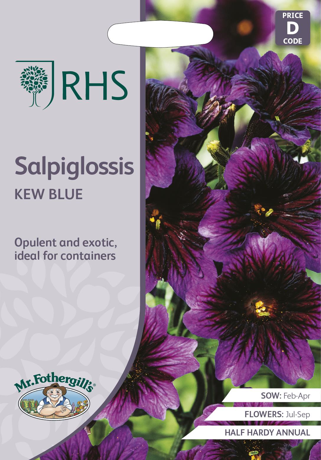 Mr Fothergills - RHS - Flower - Salpiglossis - Kew Blue - 50 Seeds