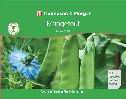Thompson & Morgan RHS Vegetables Mangetout Snow Wind 125 Seed