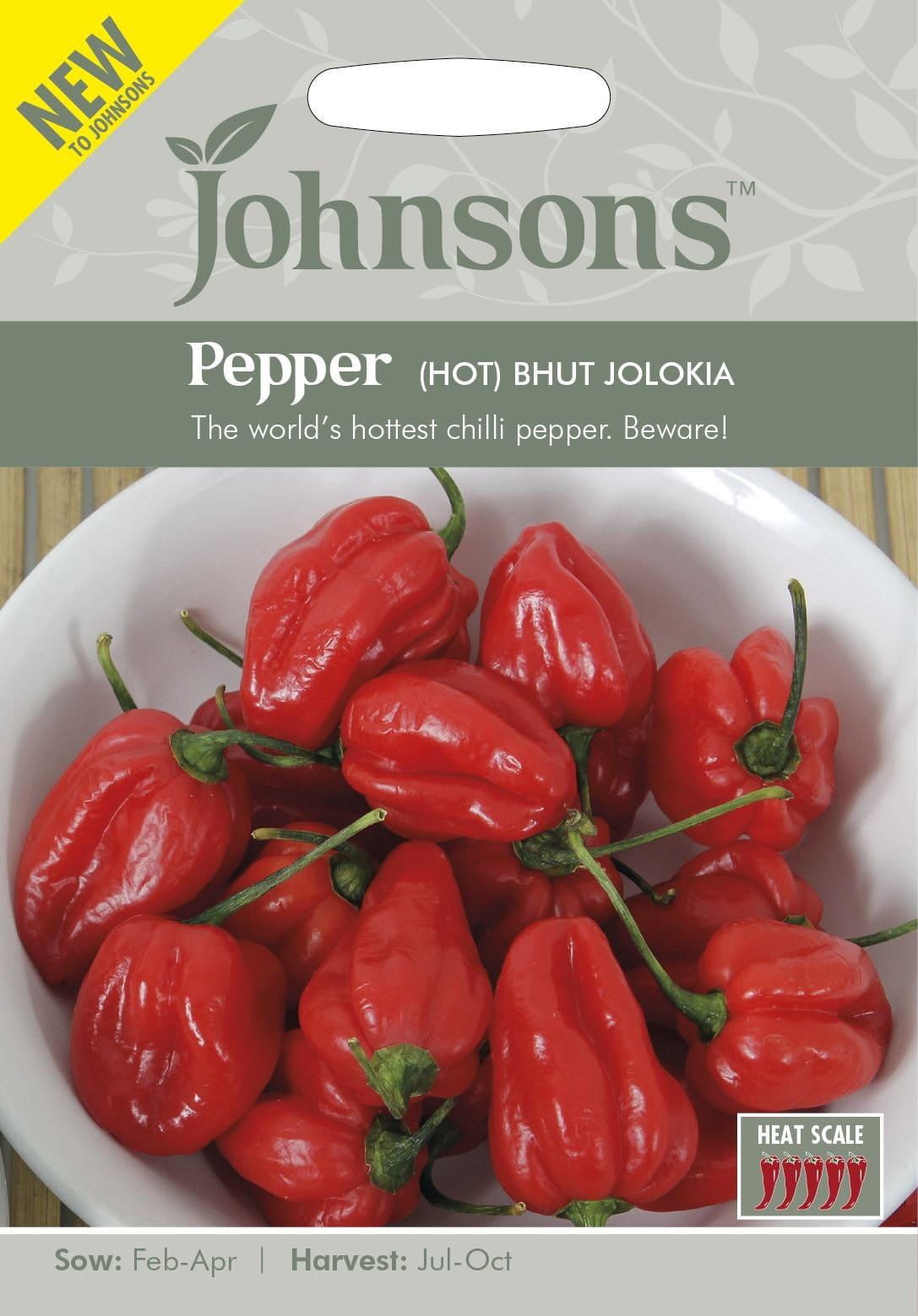 Johnsons Pepper (Hot) Bhut Jolokia 10 Seeds