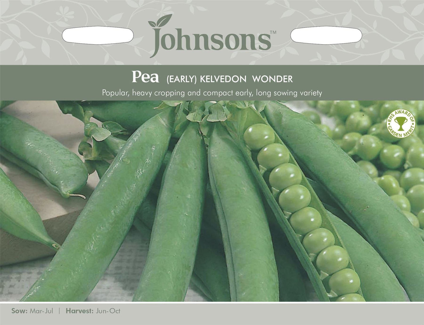 Johnsons Pea Kelvedon Wonder 350 Seeds
