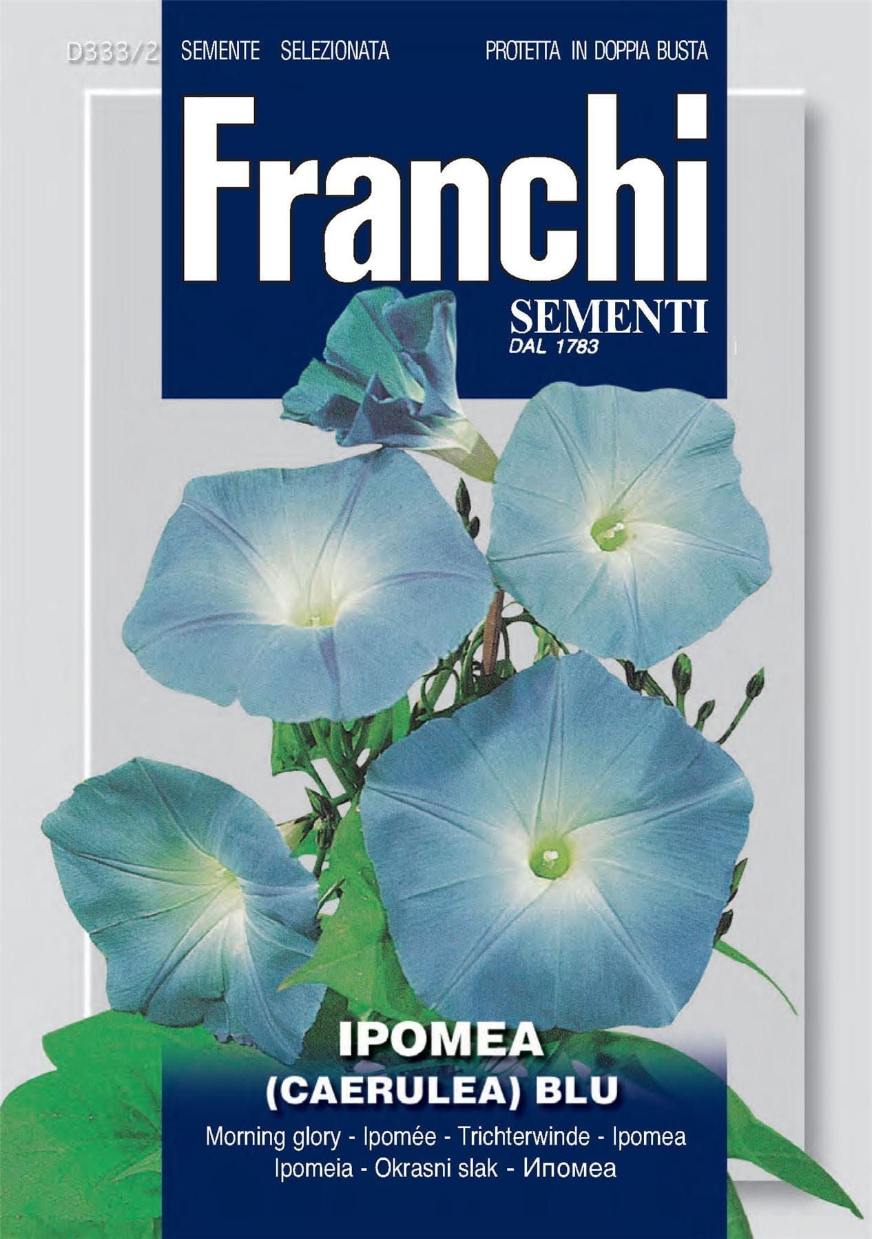 Franchi Seeds of Italy - Flower - FDBF_ 333-2 - Ipomea Blue - Morning Glory - Seeds