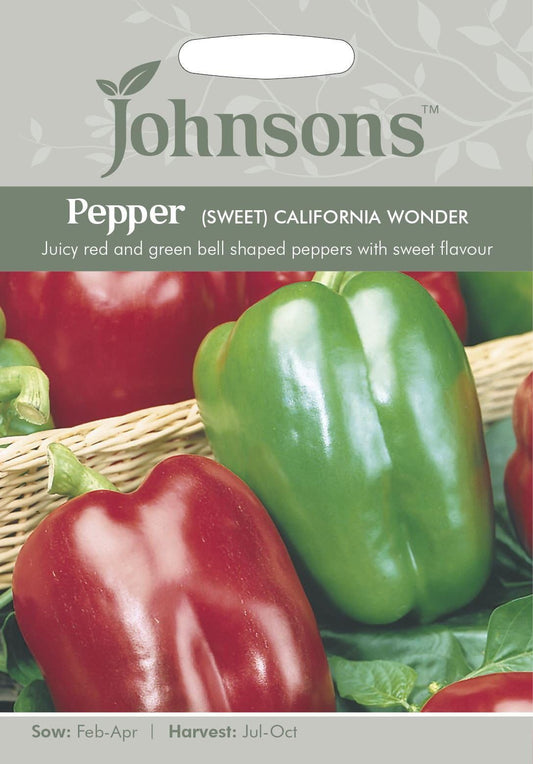 Johnsons Vegetable Pepper (Sweet) California Wonder 150 Seeds