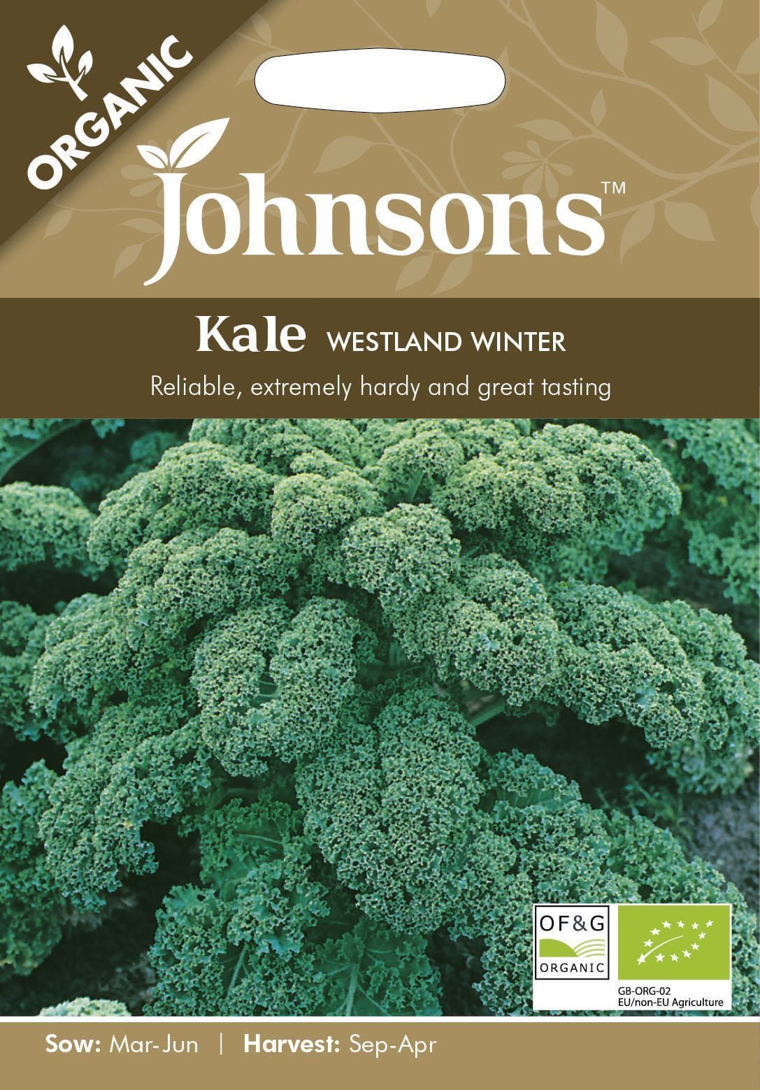 Johnsons Organic Kale Westland Winter 40 Seeds