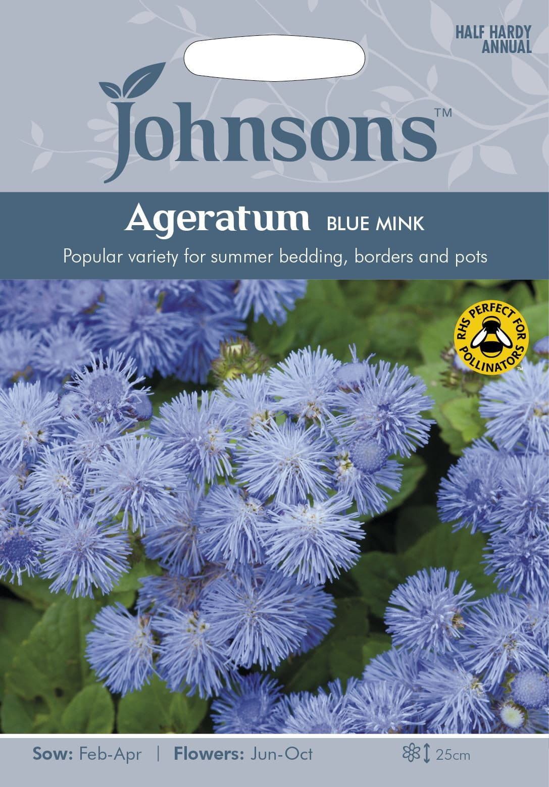 Johnsons Ageratum Blue Mink 1000 Seeds
