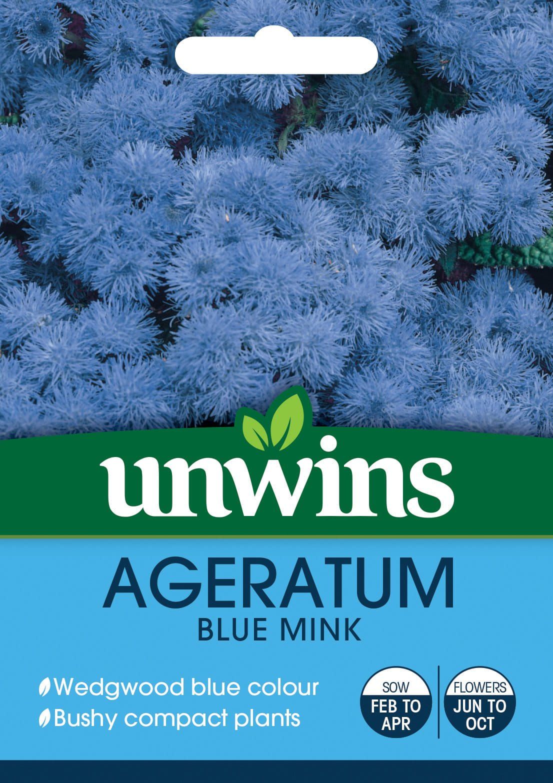 Unwins Ageratum Blue Mink 1200 Seeds