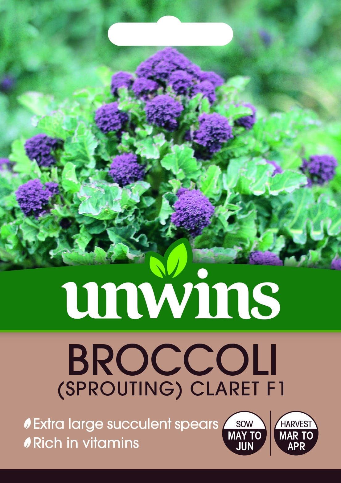 Unwins Broccoli (Sprouting) Claret F1 - 50 Seeds