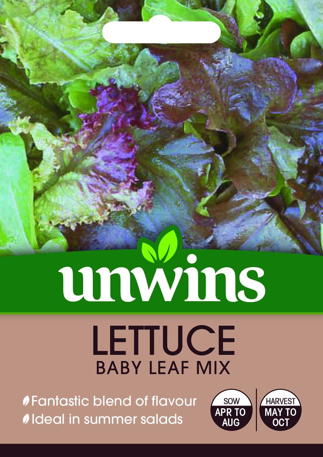 Unwins Lettuce Baby Leaf Mix 500 Seeds