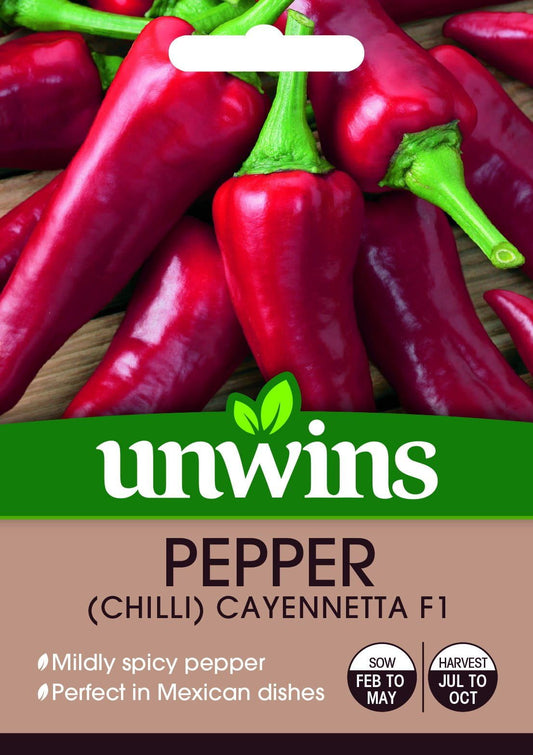 Unwins Pepper (Chilli) Cayennetta F1 - 25 Seeds