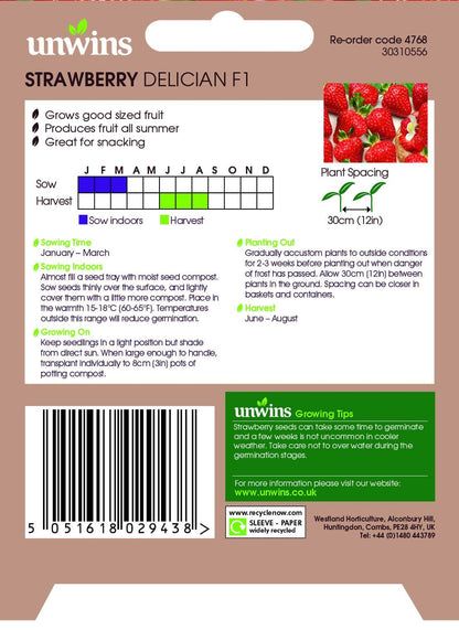 Unwins Strawberry Delician 10 Seeds