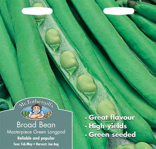 Mr Fothergills Broad Bean Masterpiece Green Longpod 45 Seeds