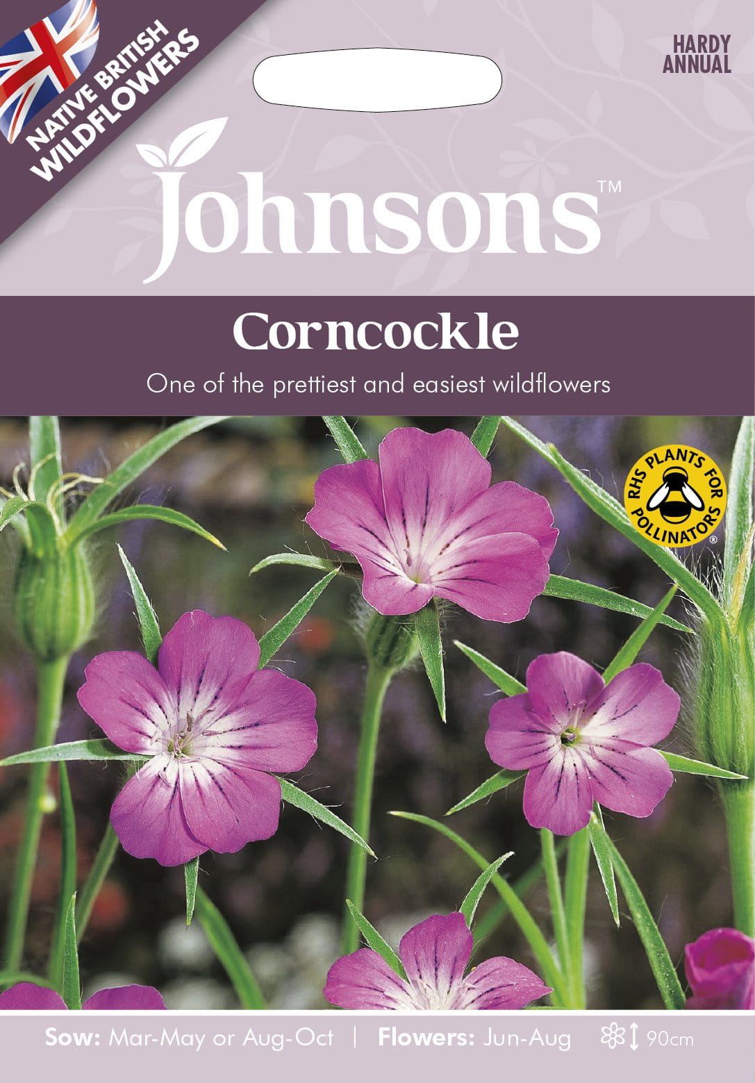 Johnson Seeds - Wild Flower - Corncockle - 100 seeds