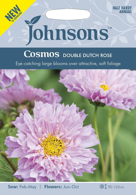 Johnson Seeds - Flower - Cosmos Double Dutch Rose - 50 Seeds