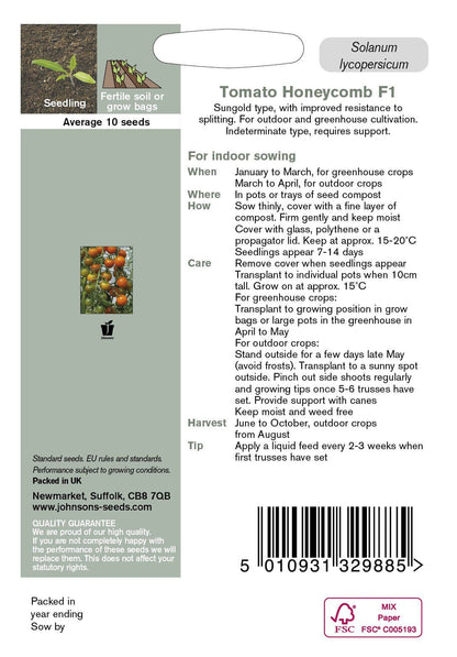 Johnson Seeds Tomato Honeycomb F1 Hybrid 10 Seeds