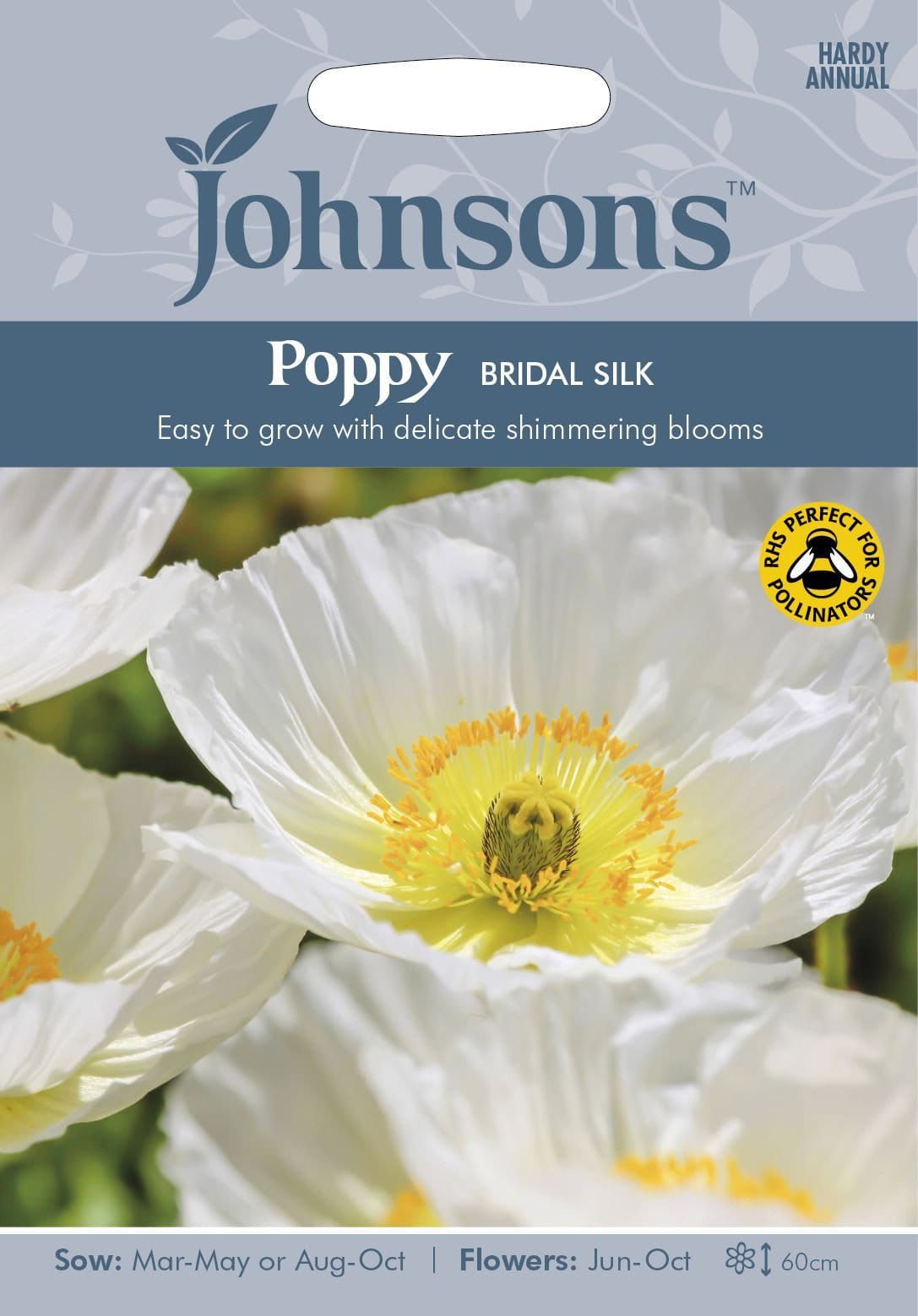 Johnsons Poppy Bridal Silk 500 Seeds