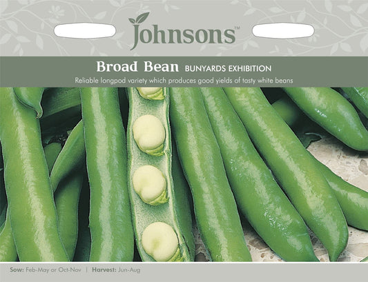 Johnsons Broad Bean Bunyards Exhibition 50 Seeds