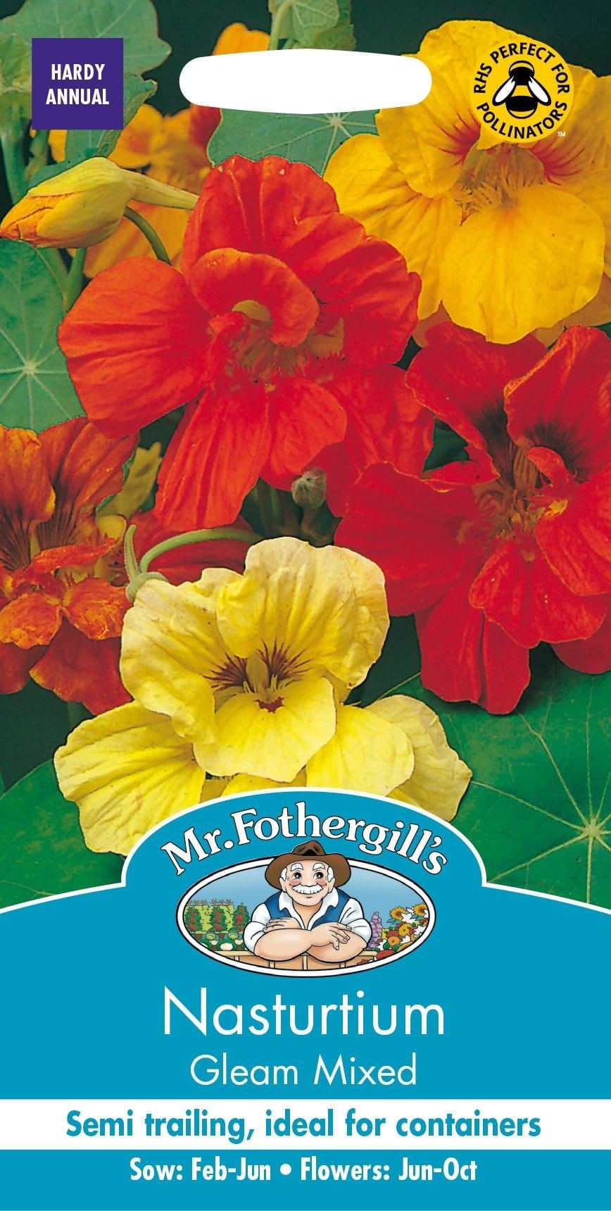 Mr Fothergills Nasturtium Gleam mixed 30 Seeds