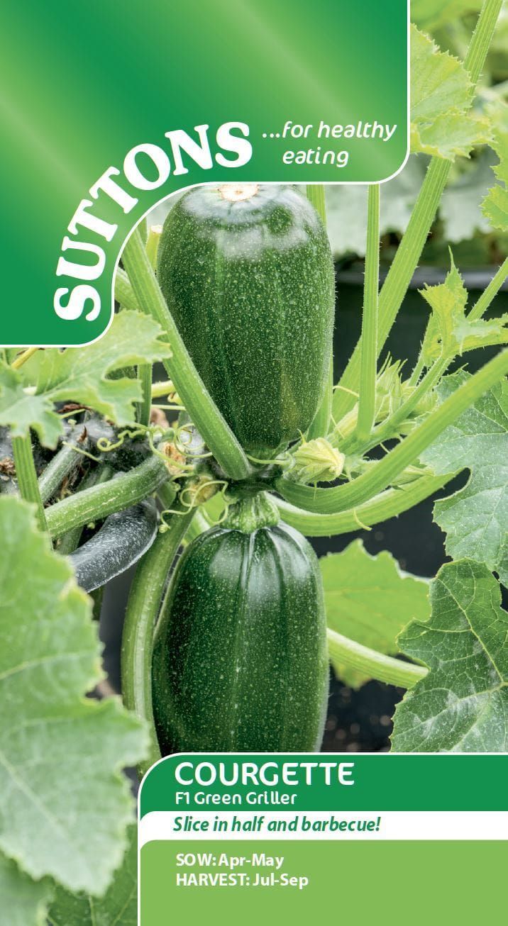 Sutton Seeds - Courgette Seeds - F1 Green Griller