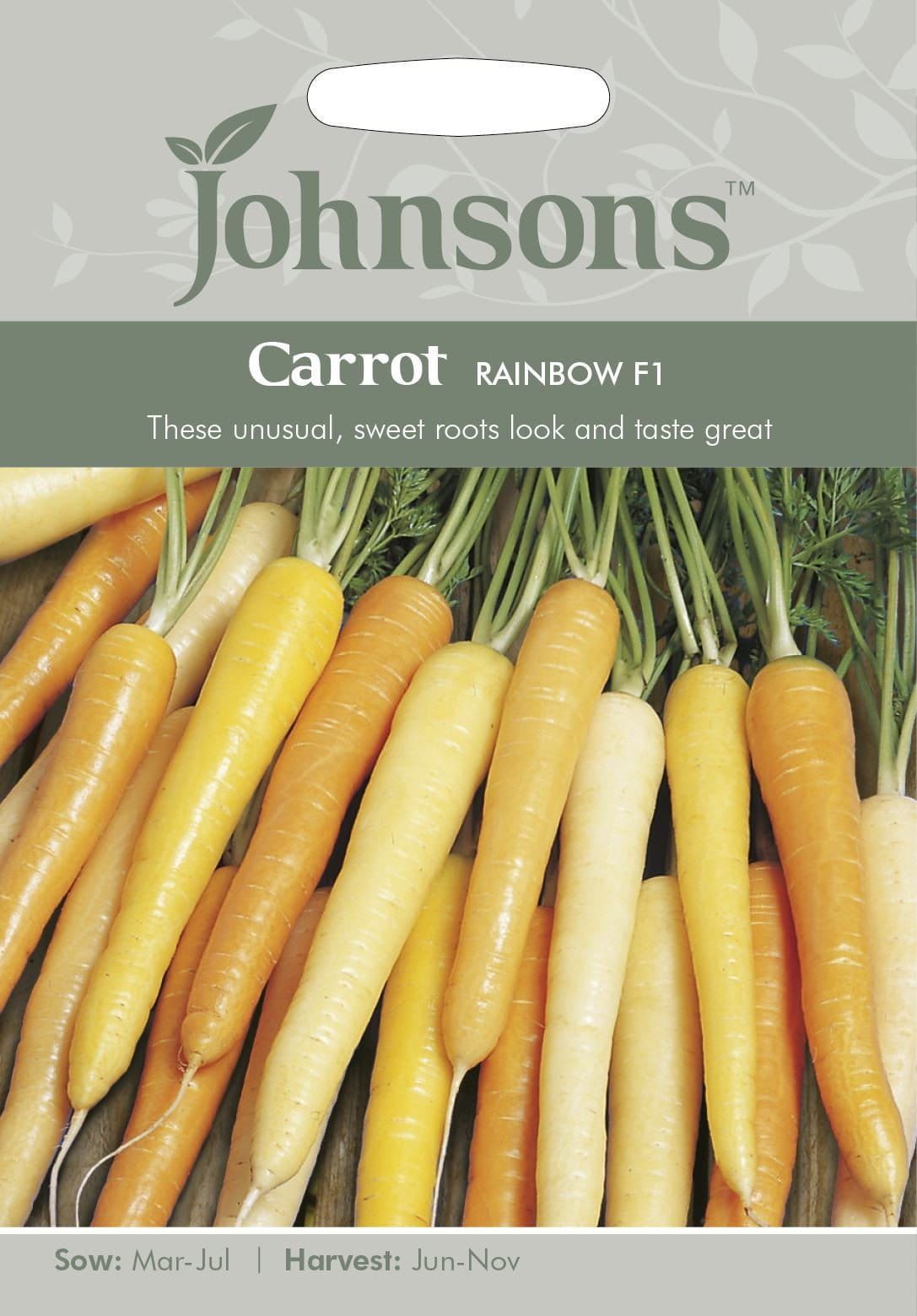 Johnsons Carrot Rainbow F1 350 Seeds