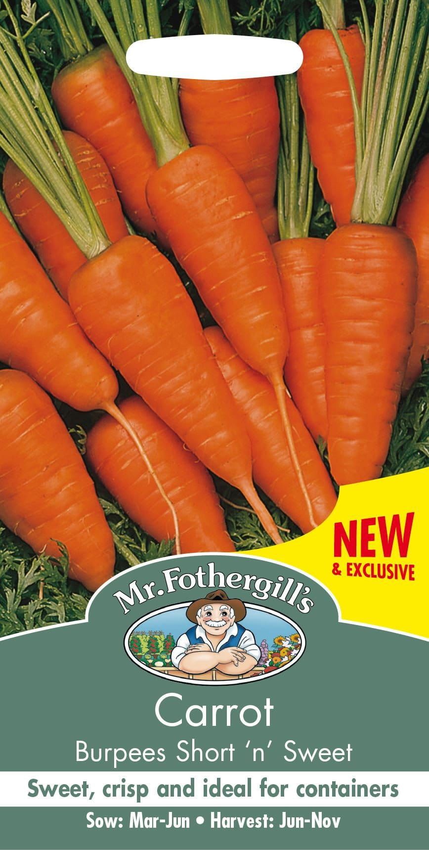 Mr Fothergills Carrot Burpees Short n Sweet 1000 Seeds