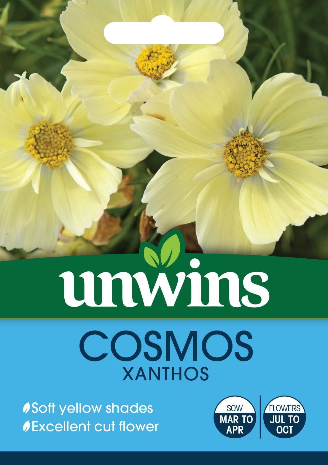Unwins Cosmos Xanthos Lemon Sherbet 20 Seeds