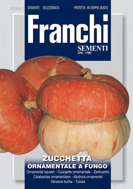 Franchi Seeds of Italy - Flower - FDBF_ 360-1 - Ornamental Squash - Zucchetta A Fungo - Seeds