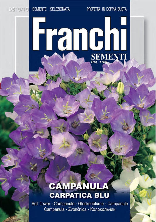 Franchi Seeds of Italy - Flower - FDBF_ 310-10 - Campanula carpatica Blue - American Harebell - Seeds