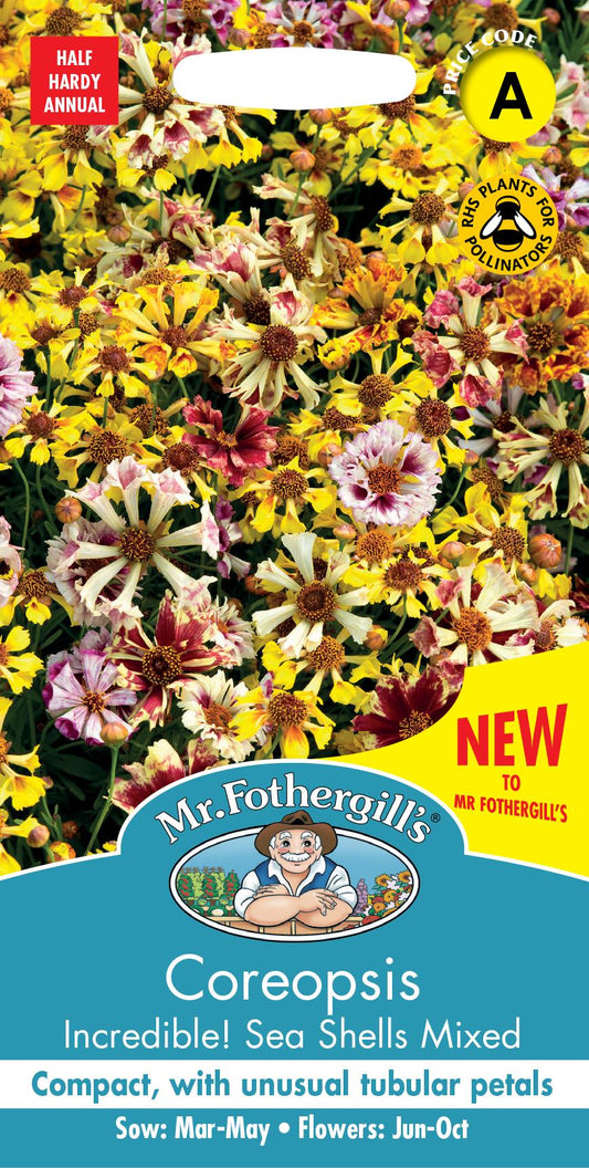 Mr Fothergills - Flower - Coreopsis - Incredible! - Sea Shells Mixed - 200 Seeds