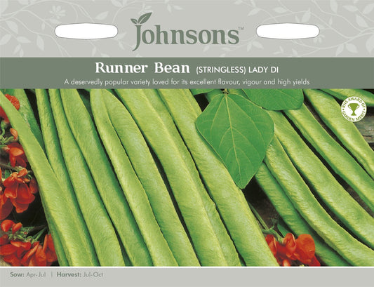 Johnsons Vegetable Runner Bean Lady Di 45 Seeds