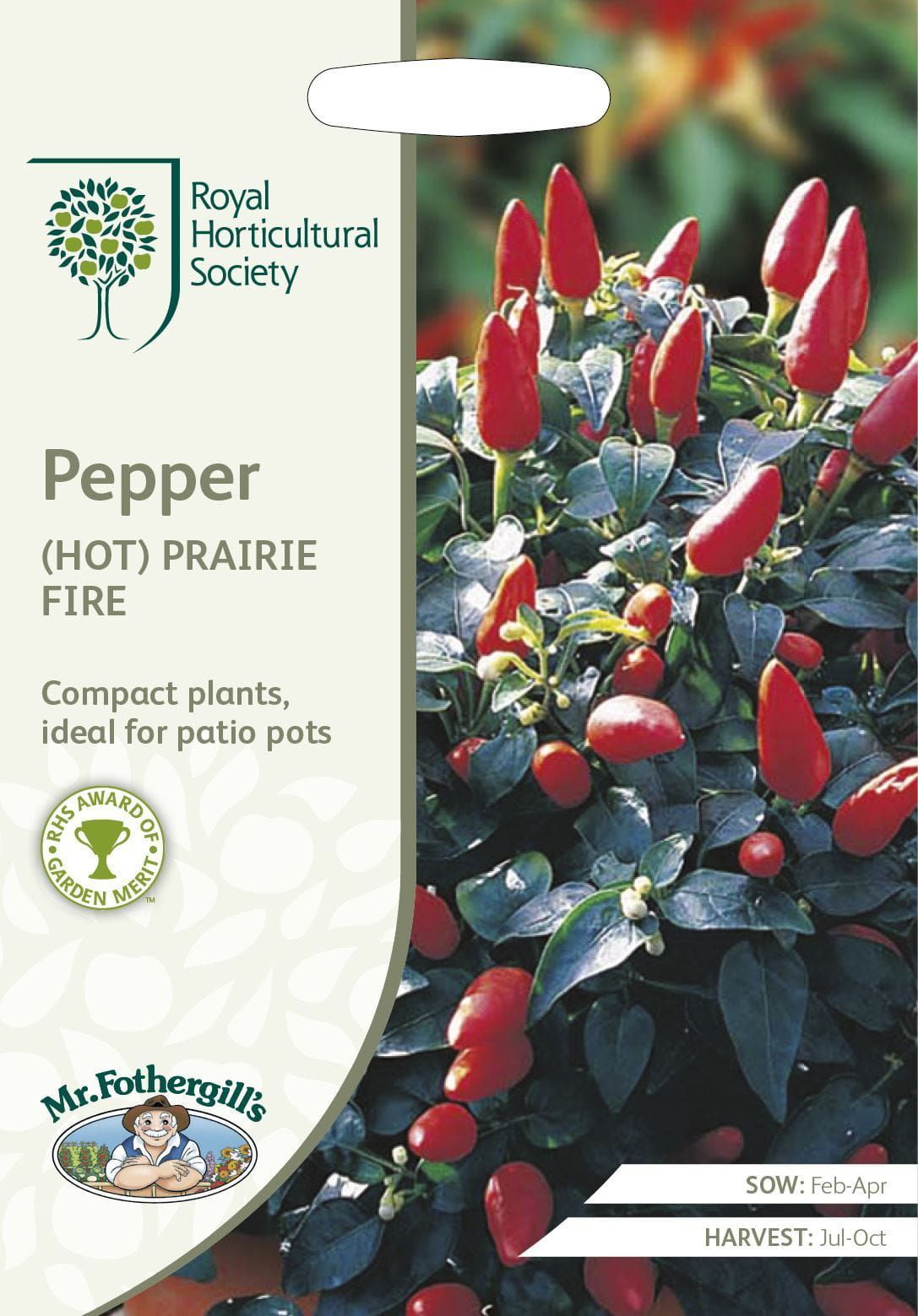 Mr Fothergills RHS Pepper (Hot) Prairie Fire 20 Seeds