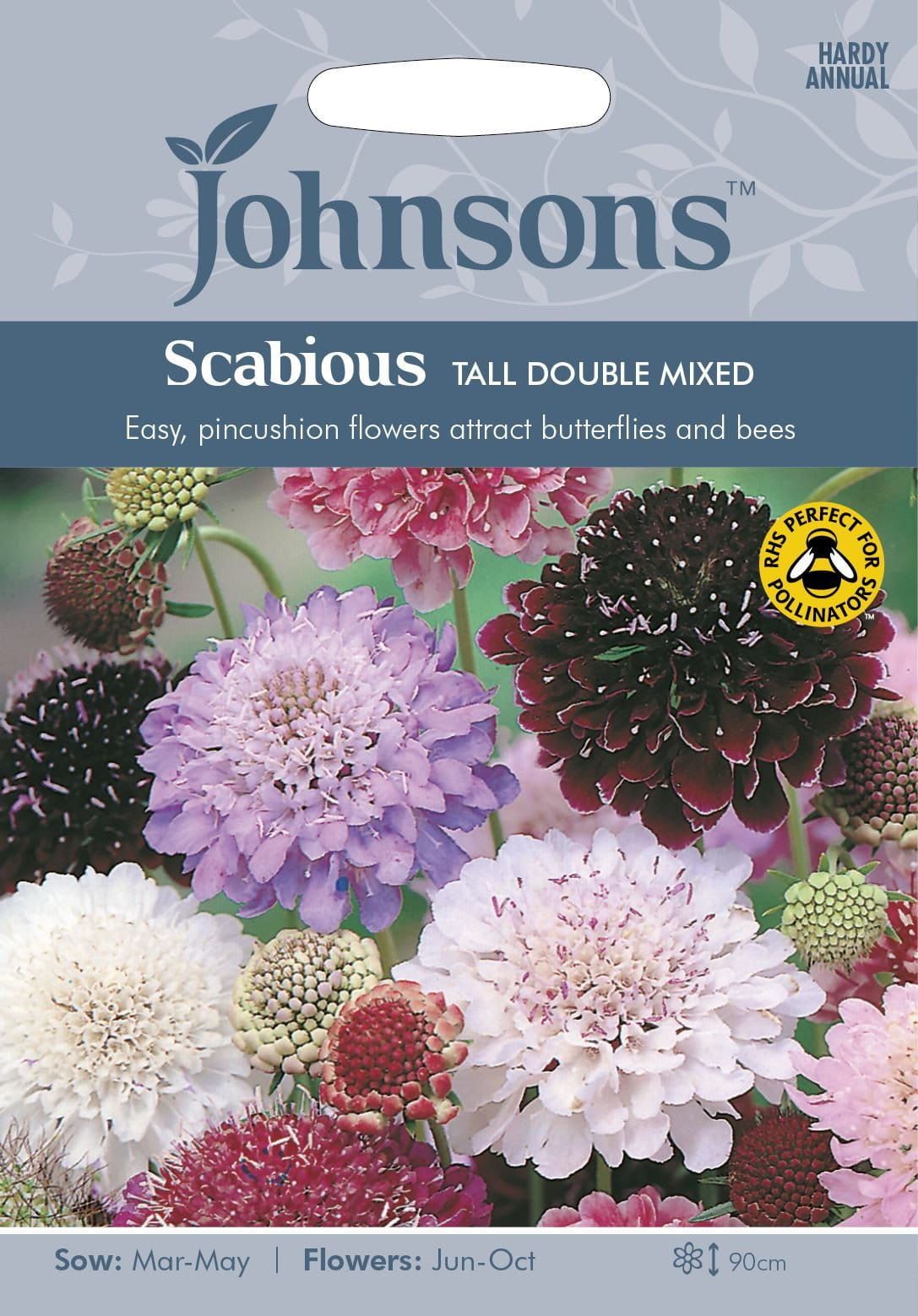 Johnsons Scabious Tall Double Mixed 50 Seeds
