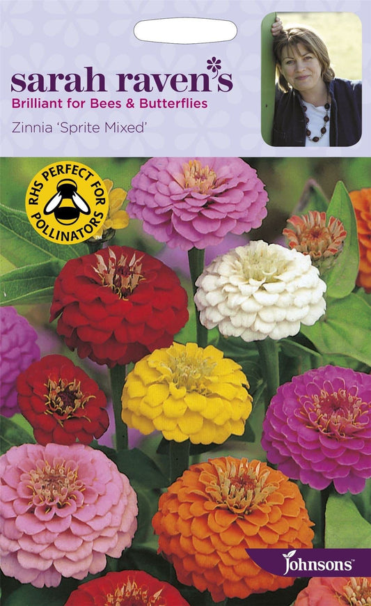 Johnsons Sarah Raven's Zinnia Sprite Mixed 100 Seeds