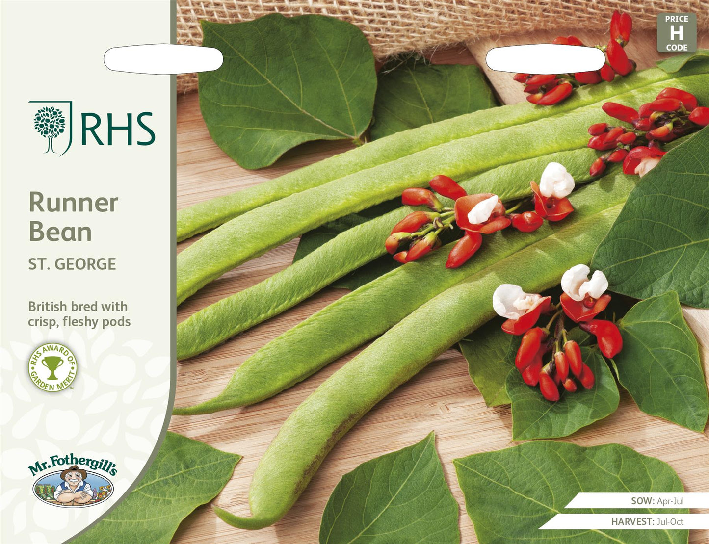 Mr Fothergills - RHS - Vegetable - Runner Bean - St George - 50 Seeds