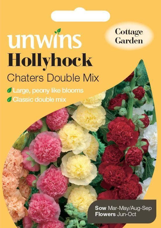 Unwins Hollyhock Chaters Double Mix 50 Seeds