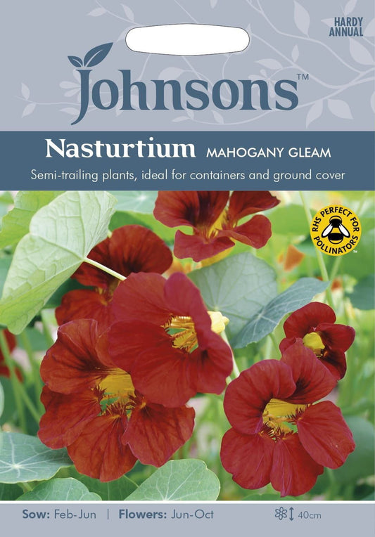 Johnsons Nasturtium Mahogany Gleam 25 Seeds