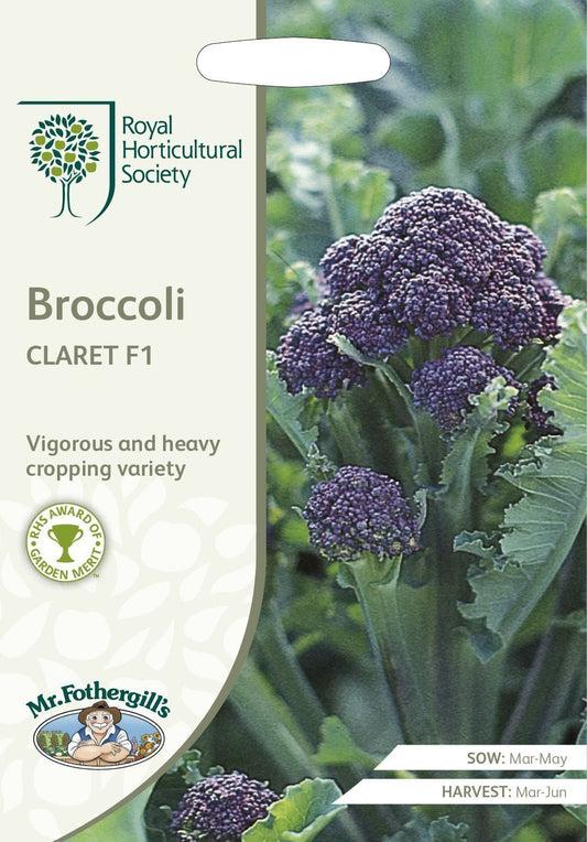 Mr Fothergills RHS Broccoli Claret F1 60 Seeds