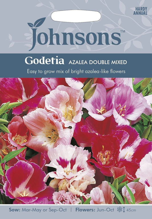 Johnsons Godetia Azalea Double Mixed 750 Seeds