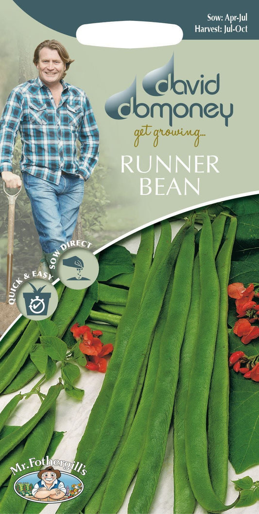 Mr Fothergills - David Domoney - Vegetable - Runner Bean - Galaxy - 15 Seeds