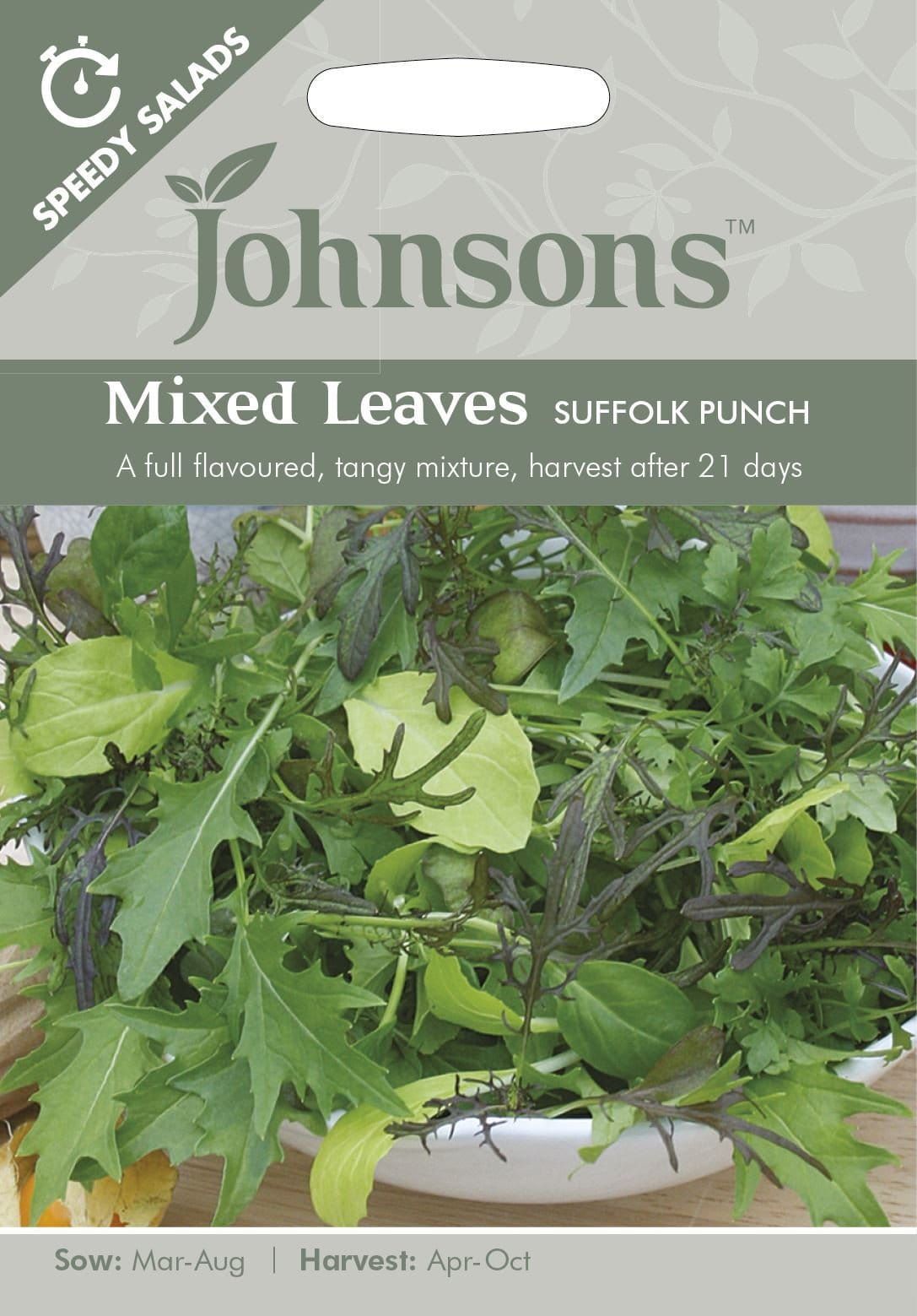 Johnsons Mixed Leaves Suffolk Punch Bright & Spicy 500 Seeds