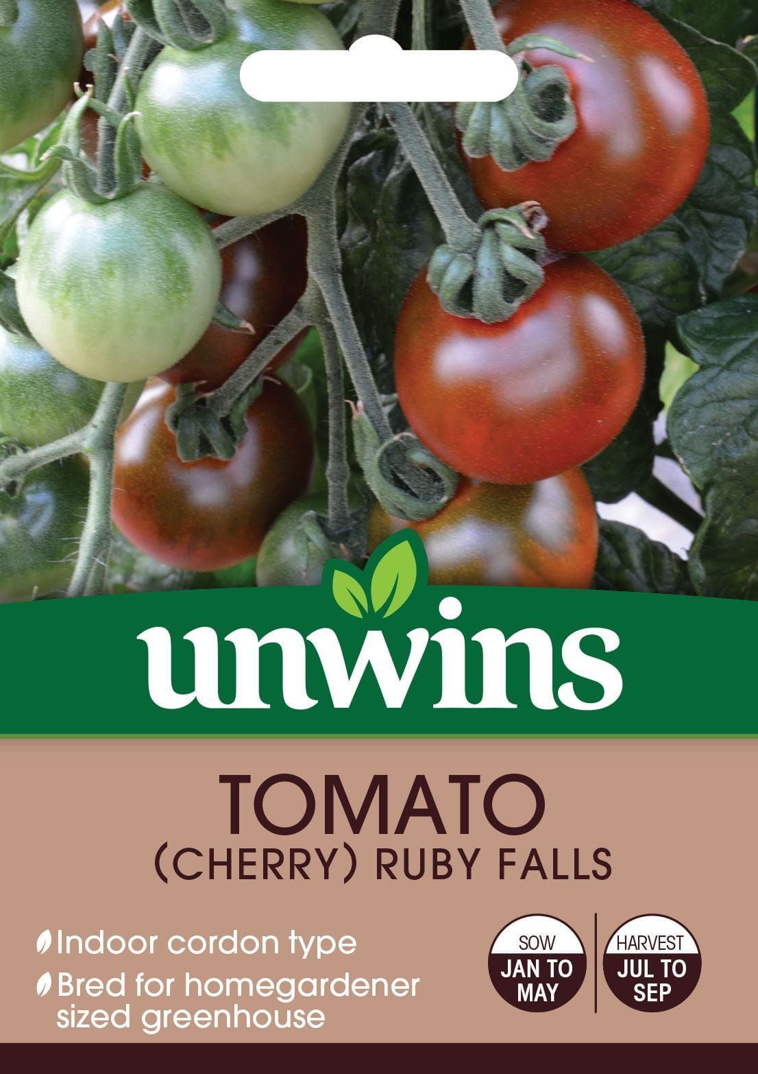 Unwins Tomato (Cherry) Ruby Falls 8 Seeds