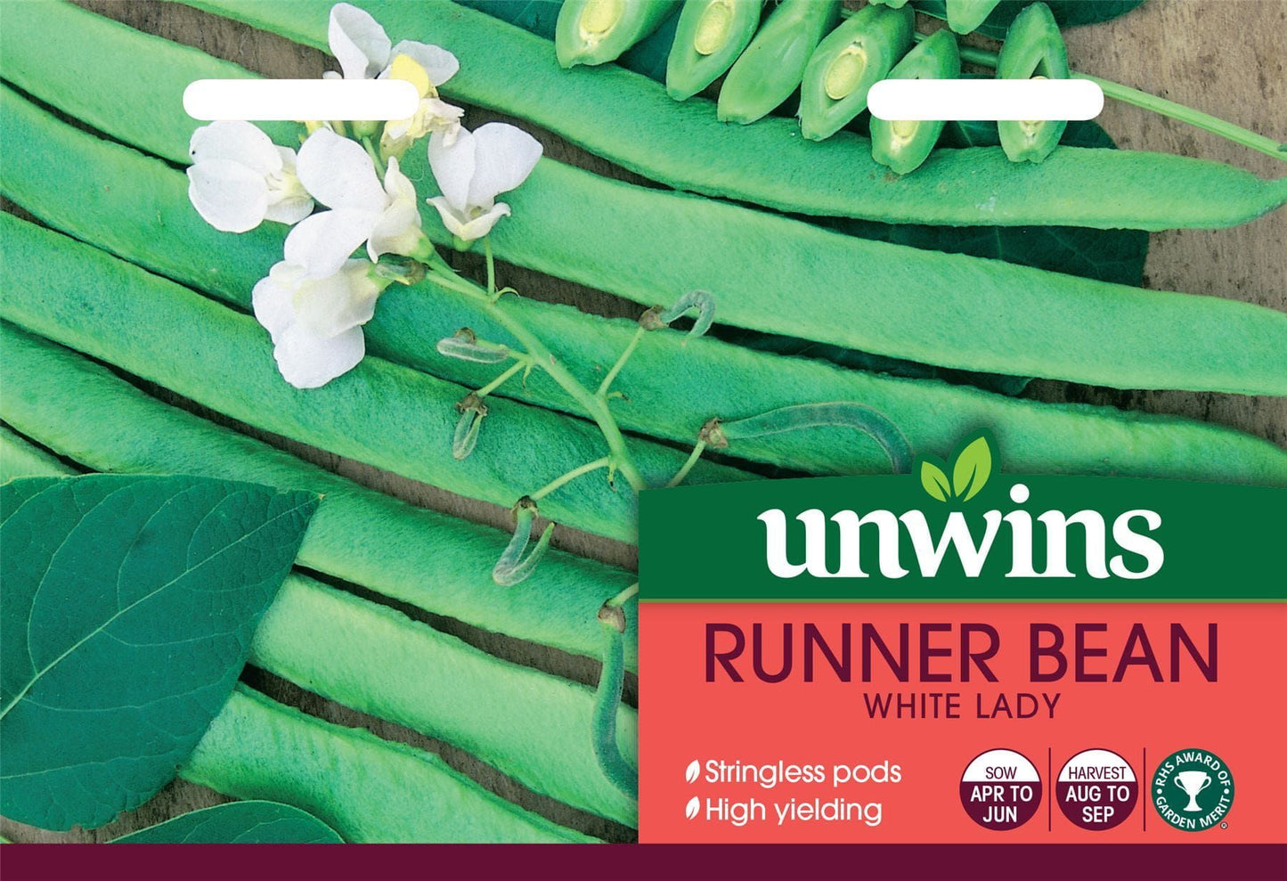 Unwins Runner Bean White Lady 40 Seeds