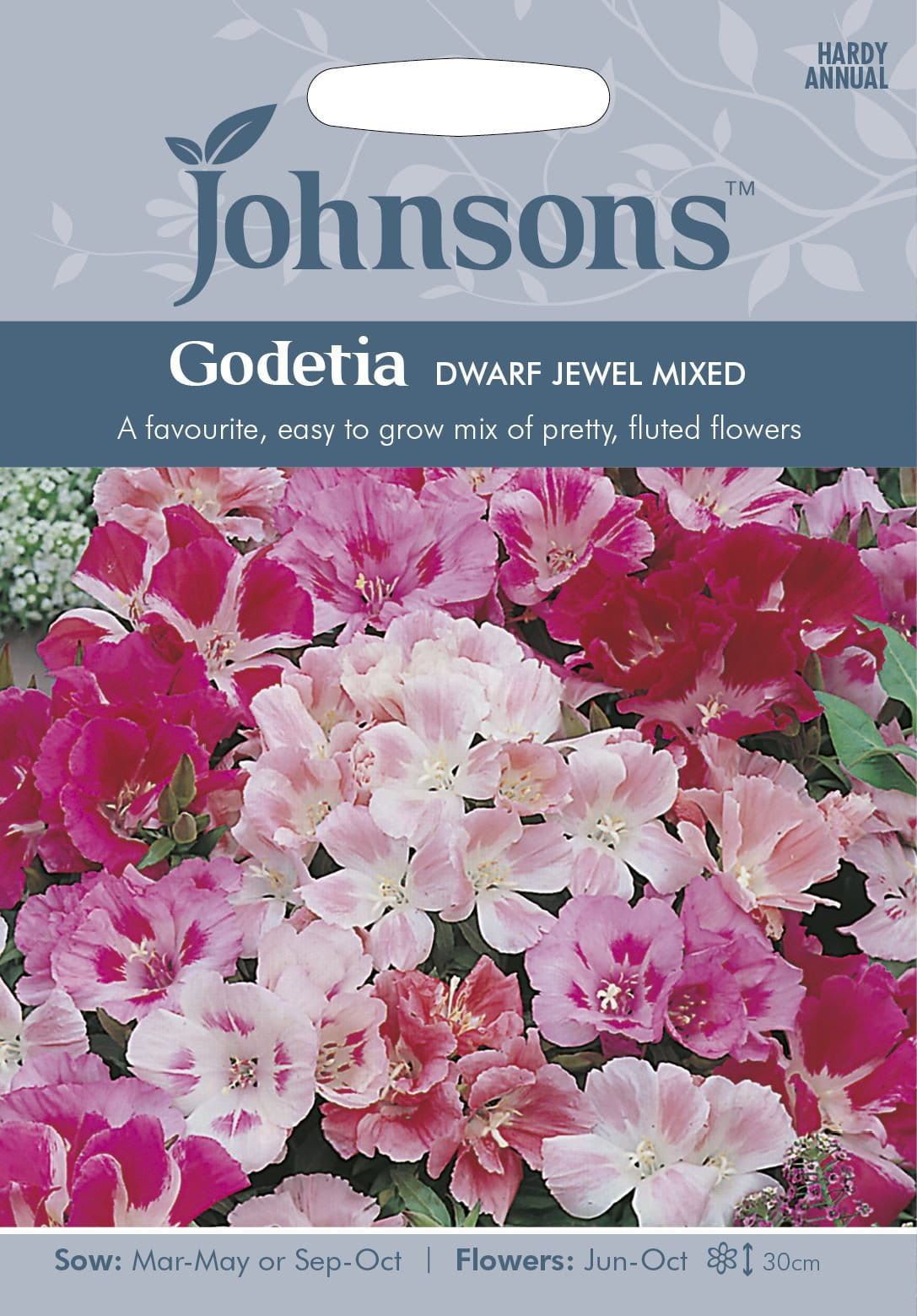 Johnsons Godetia Dwarf Jewel mixed 1000 Seeds