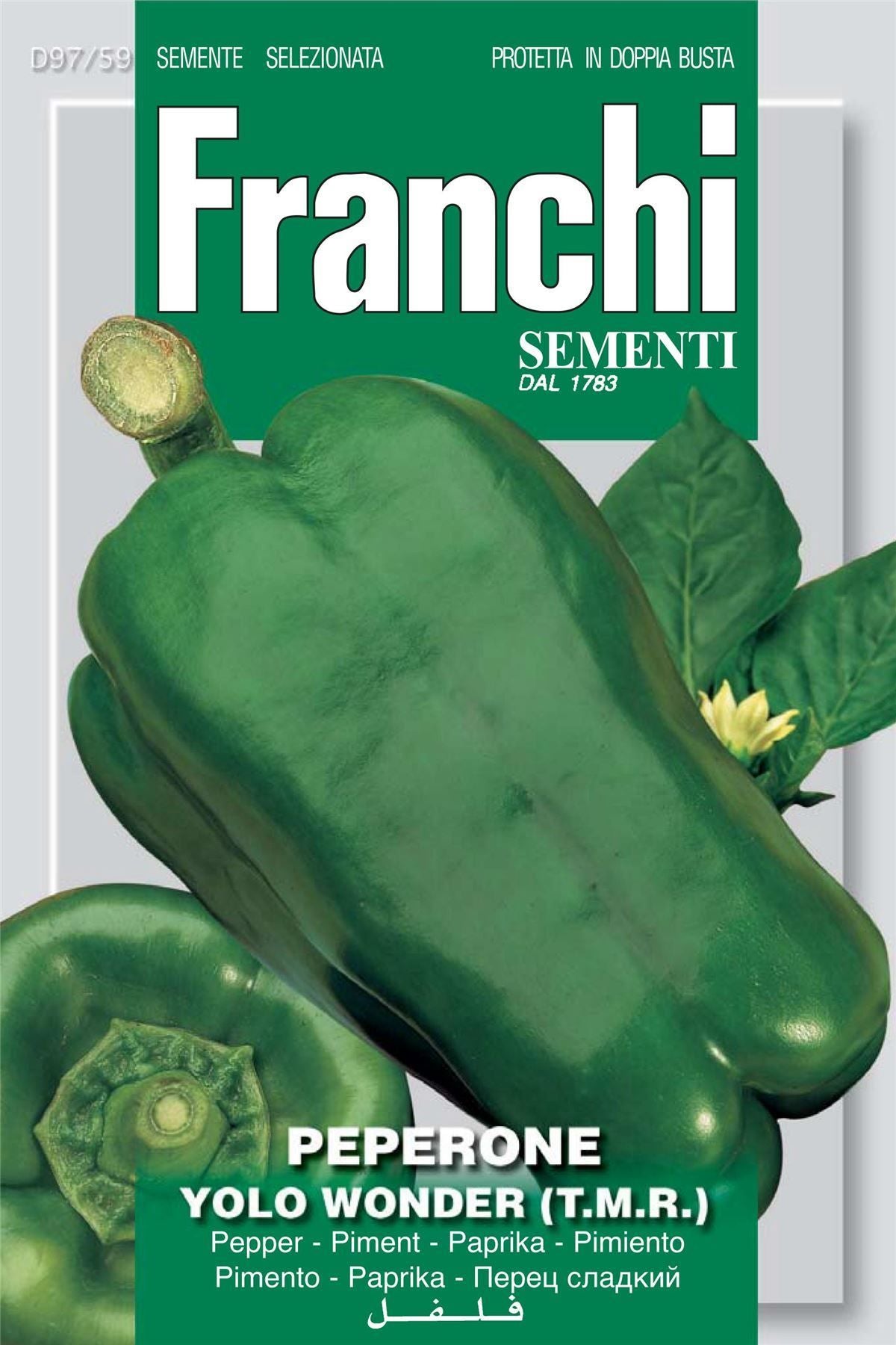 Franchi Seeds of Italy - DBO 97/59 - Pepper - Yolo Wonder - Seeds