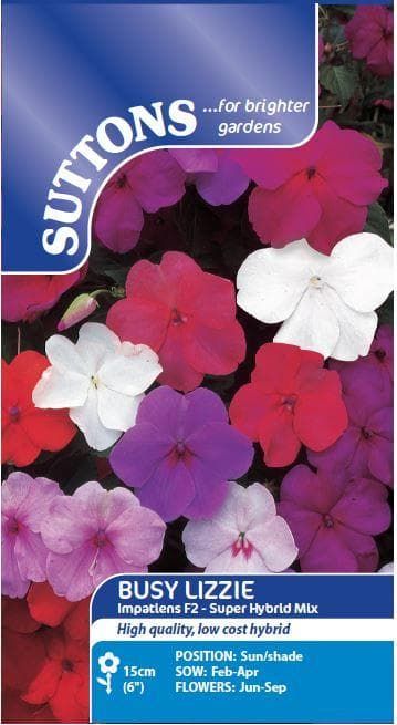 Sutton Seeds - Impatiens Seeds - F2 Super Hybrid Mix